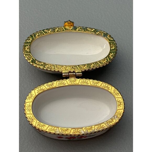 Imperial Porcelain Floral Hinged Trinket Box Psalm 98:4 Make A Joyful Noise - Picture 6 of 7